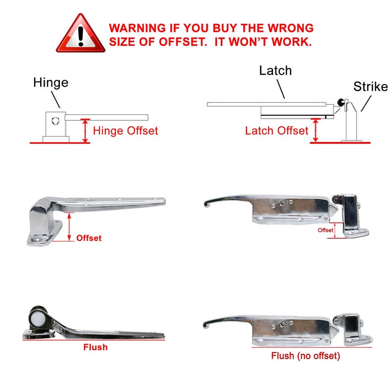 Kason K58 Series Walk-in Safety Chrome Strike Only (Select Offset from Flush to 2-1/2") (Offset -1-3/4" to 2-1/2") - Image 5
